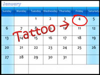 Tattoo Day Calendar Tattoo Day Calendar
