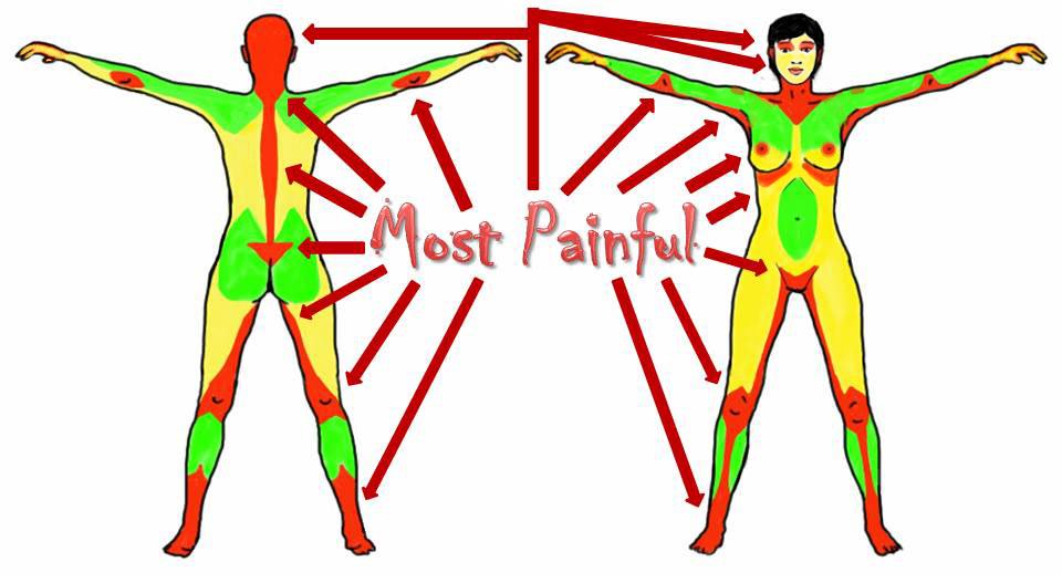 Women's Anatomical Tattoo Pain Chart