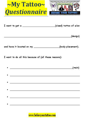 My Tattoo Questionnaire Form